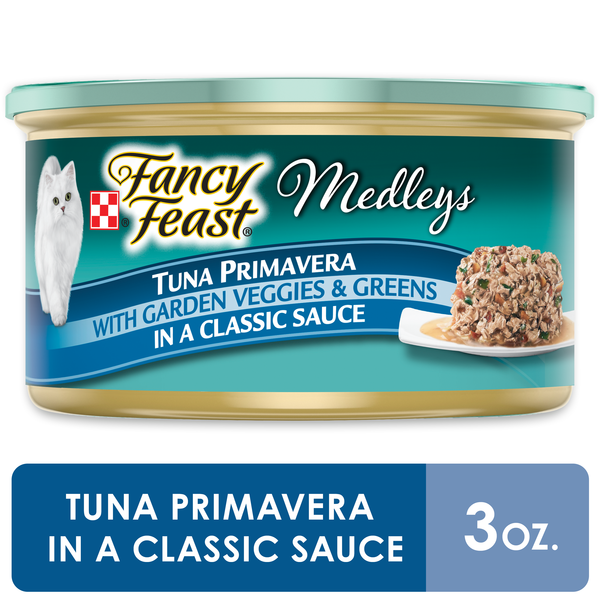 Purina Fancy Feast Wet Cat Food, Medleys Tuna Primavera With Veggies & Greens in a Classic Sauce