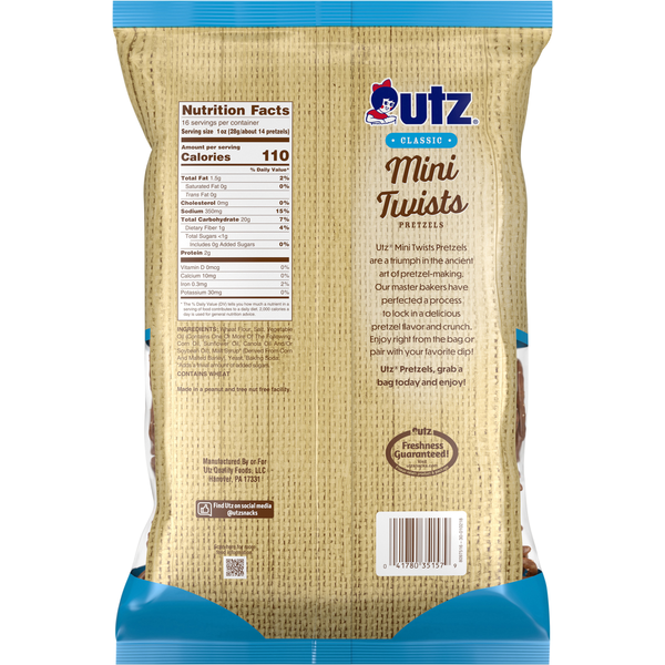 Utz Mini Twists Classic Pretzels