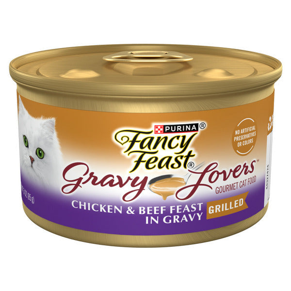 Purina Fancy Feast Gravy Lovers Chicken and Beef Feast Gourmet Cat Food in Wet Cat Food Gravy