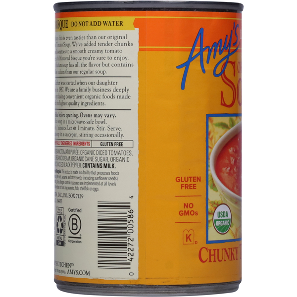 Amy's Kitchen Organic Low Sodium Chunky Tomato Bisque Soup