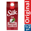Silk Soy Milk, Original, Dairy Free, Gluten Free, Delicious Vegan Plant Based Milk with 5 Essential Nutrients, 64 fl oz Half Gallon