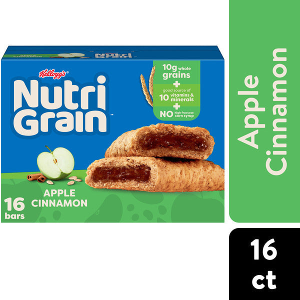 Kellogg’s Nutri-Grain Nutri-Grain Apple Cinnamon Breakfast Bars, Made With 10g Whole Grains