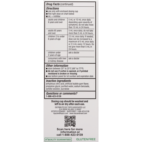 TopCare Antihistamine, All-Day Allergy, Children's, Bubble Gum Flavor