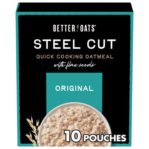 Better Oats Steel Cut Original Instant Oatmeal with Flax Seeds