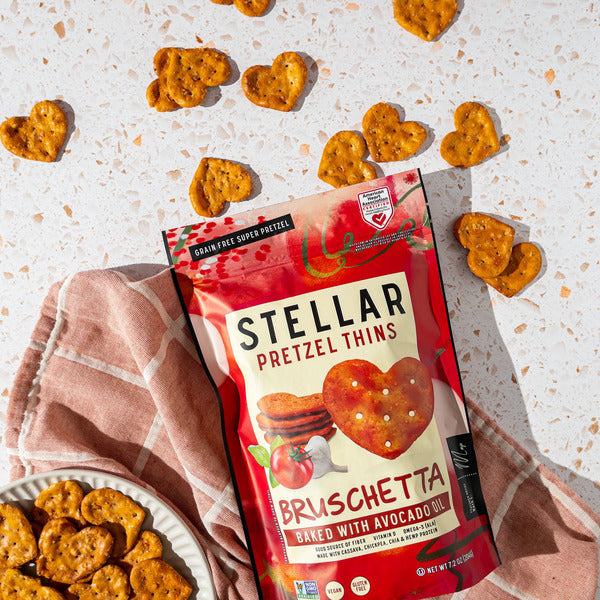 Stellar Snacks Bruschetta, Gluten Free Pretzel Thins