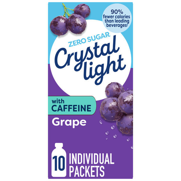 Crystal Light Grape Powdered Drink Mix with Caffeine