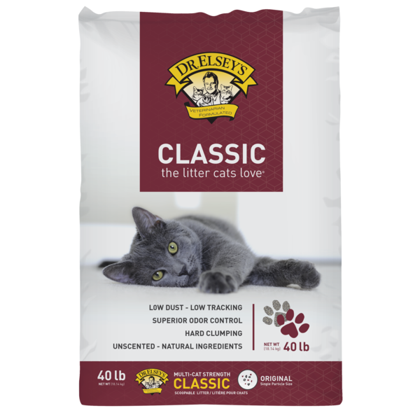 Dr. Elsey's Classic Unscented Clumping Clay Cat Litter 40 lb Bag