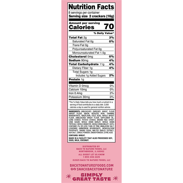 Back to Nature Pink Himalayan Salt Flatbread Crackers