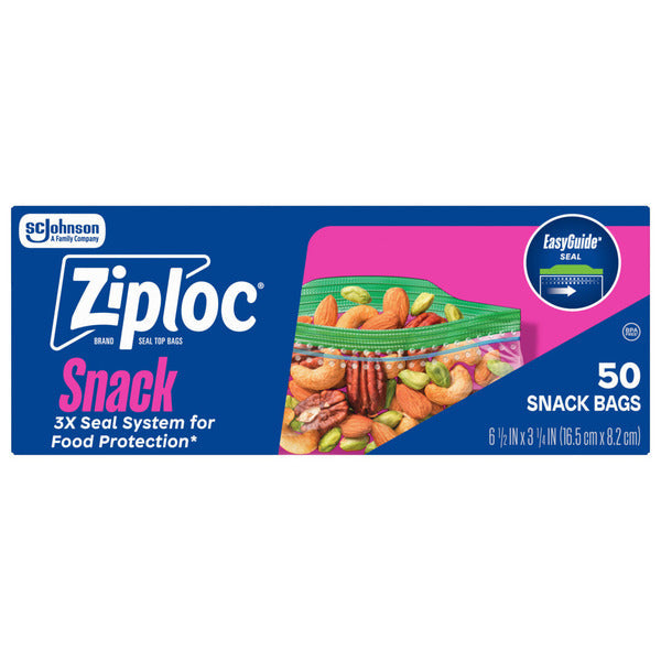 Ziploc Snack Bags with EasyGuide™ Texture, Grip ’n Seal Technology™