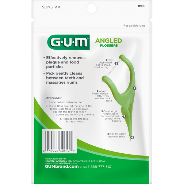 GUM Angled Flossers, Fresh Mint