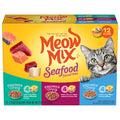 Meow Mix Seafood Favorites Chunks in Gravy Variety Pack Cat Food, 12 Cups