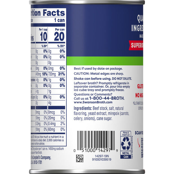 Swanson's 50% Less Sodium Beef Broth
