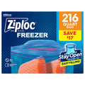 Ziploc Quart Freezer Storage Bags, Stay Open Design, Easy to Fill
