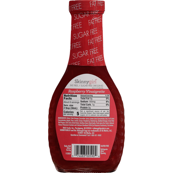 Skinnygirl Fat-Free | Sugar-Free Raspberry Vinaigrette Salad Dressing, 8 FL OZ