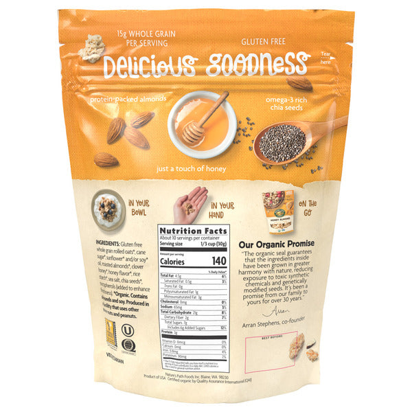 Nature's Path Organic Gluten Free Selections Honey Almond Granola with Chia