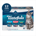 Blue Buffalo Tastefuls Pate Wet Cat Food, Salmon, Chicken, Ocean Fish & Tuna Variety Pack