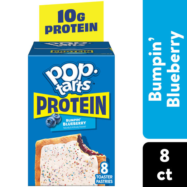 Pop-Tarts Protein Bumpin' Blueberry Toaster Pastries, 10g Protein, 8 Count