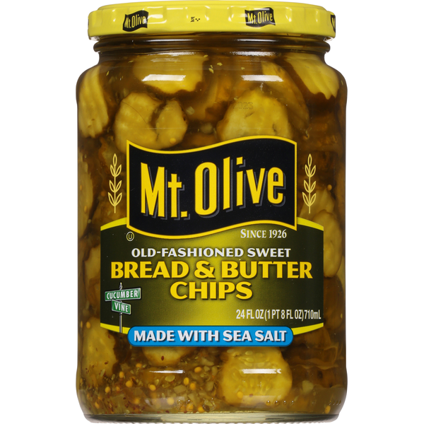 Mt. Olive Sweet Bread & Butter Pickle Chips made with Sea Salt
