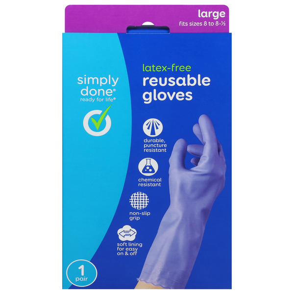 Simply Done Large Latex-Free Household Gloves