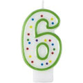 Wilton Number 6 Green Birthday Candle️