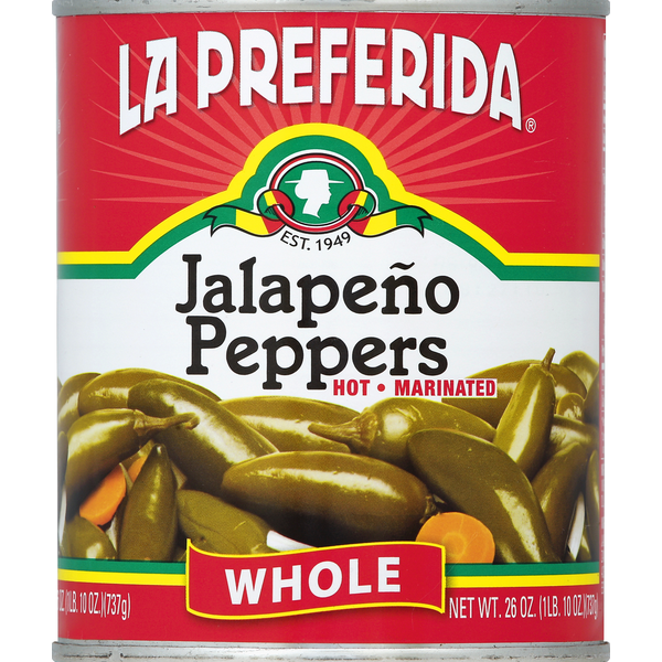 La Preferida Marinated Whole Jalapeno Peppers, Hot