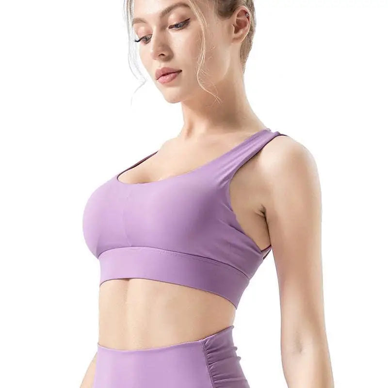 Lavender Fitness Bra with Nylon Main Fabric