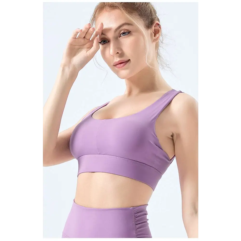 Lavender Fitness Bra with Nylon Main Fabric