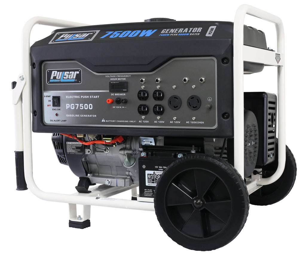 Pulsar 7500W Gas Powered Portable Generator with Electric Start and 240V Output