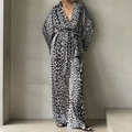 Leopard Print Two-Piece Suit Fashion Set
