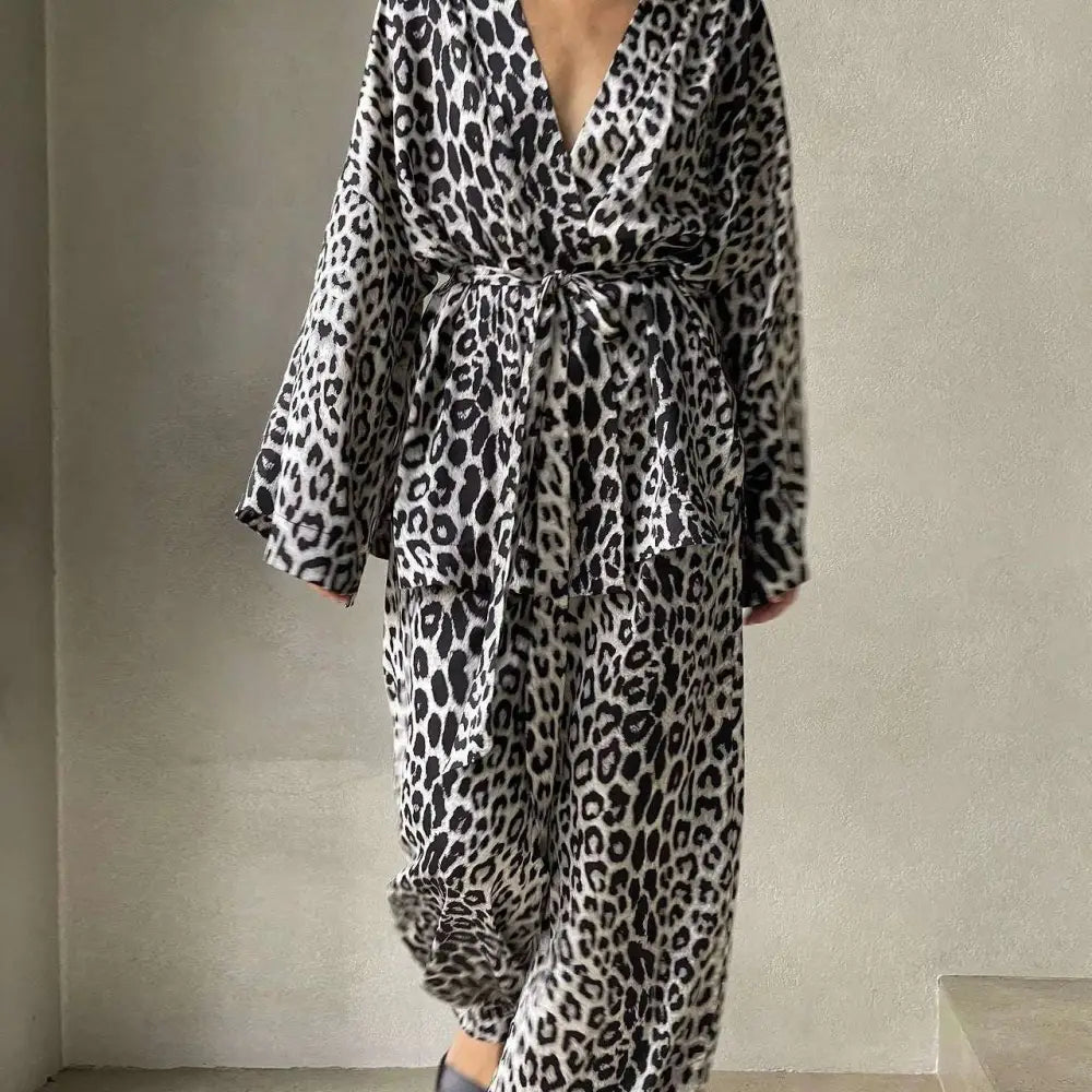 Leopard Print Two-Piece Suit Fashion Set