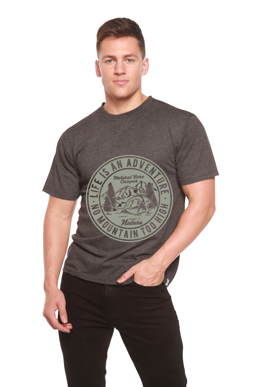 Life Is An Adventure Men's Bamboo Viscose/Organic Cotton Short Sleeve Graphic T-Shirt