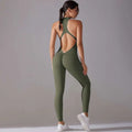 Light Blue Long Pants Jumpsuit Yoga Fitness Slim Bodysuit