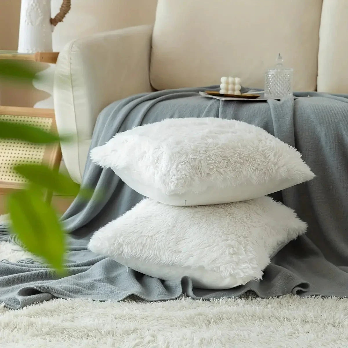 Luxurious Soft Faux Fur Throw Pillow Covers