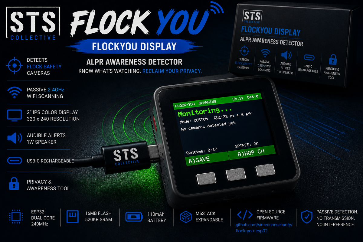 FlockYou Display | ALPR Awareness Detector with 2” IPS Screen