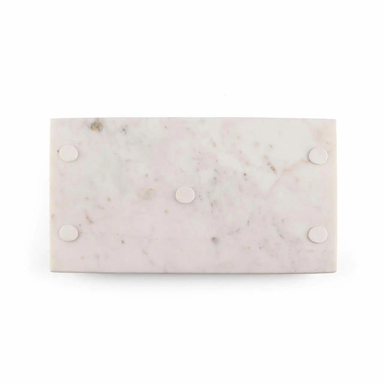Marcella Marble Tray with Leaf Handles