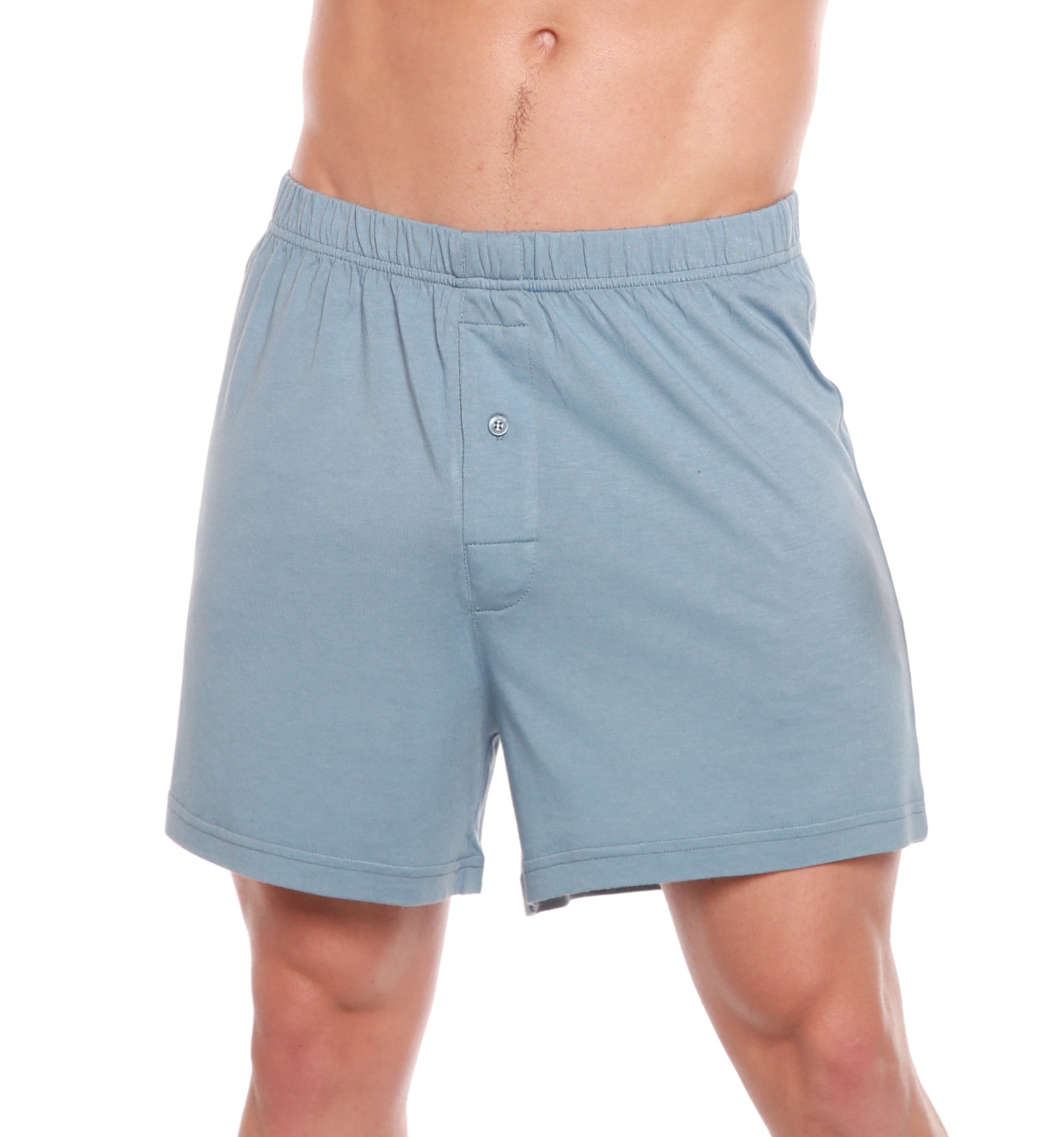 Men's Bamboo Boxer Shorts – 3 Pack, Steel Blue
