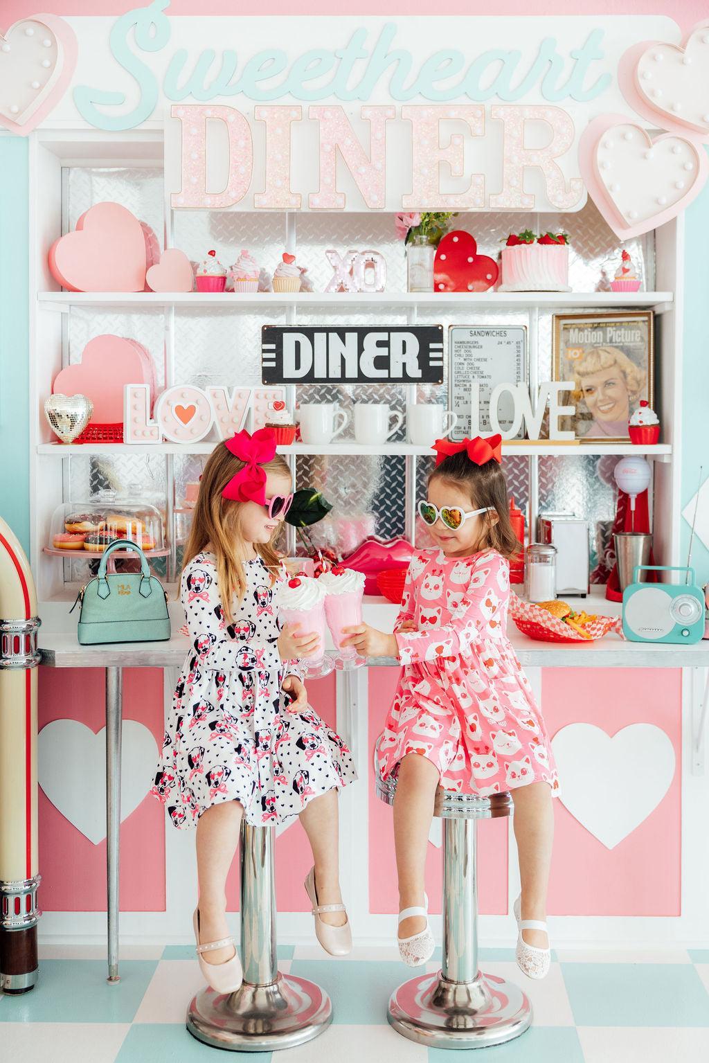 Cutie Cat L/S Pocket Twirl Dress