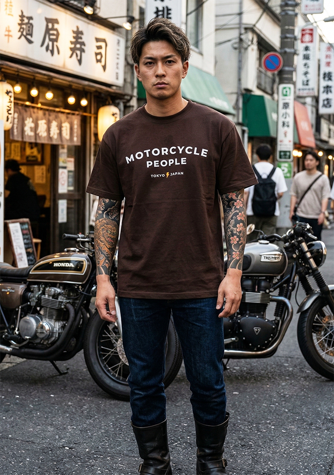 Motorcycle People - Tokyo Japan Heavyweight Street T-Shirt