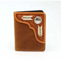 Nocona Bifold Flip Basketweave Rawhide Lace -Mens Wallet