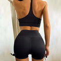 Nude Sensation Waist Gathering Two Piece Yoga Set