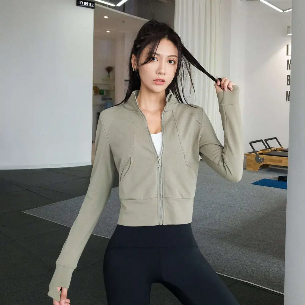 Olive Green Cropped Running Sport Coat