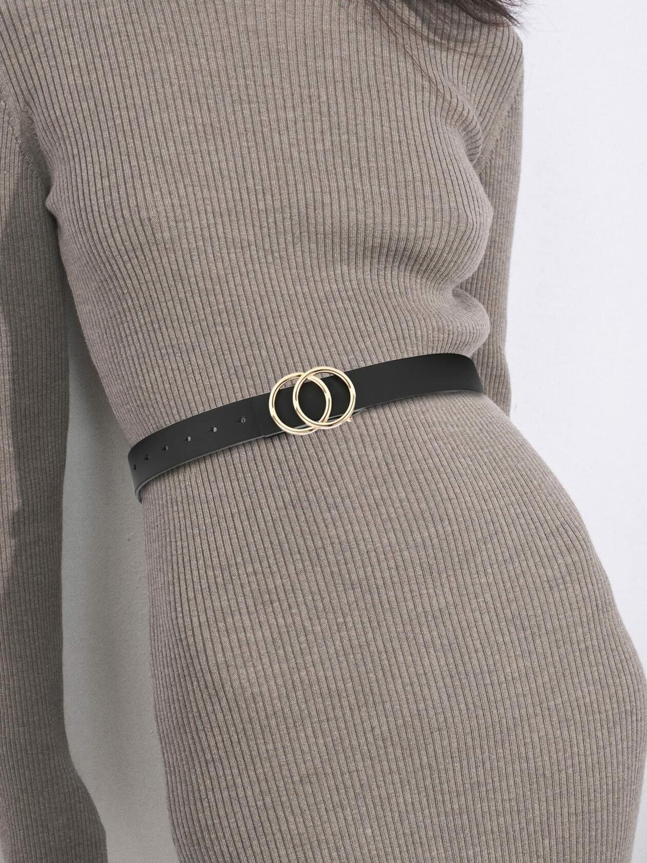 CR Womens Leather Belt 1.3" Reversible 2 Colors Casual Jeans Dress