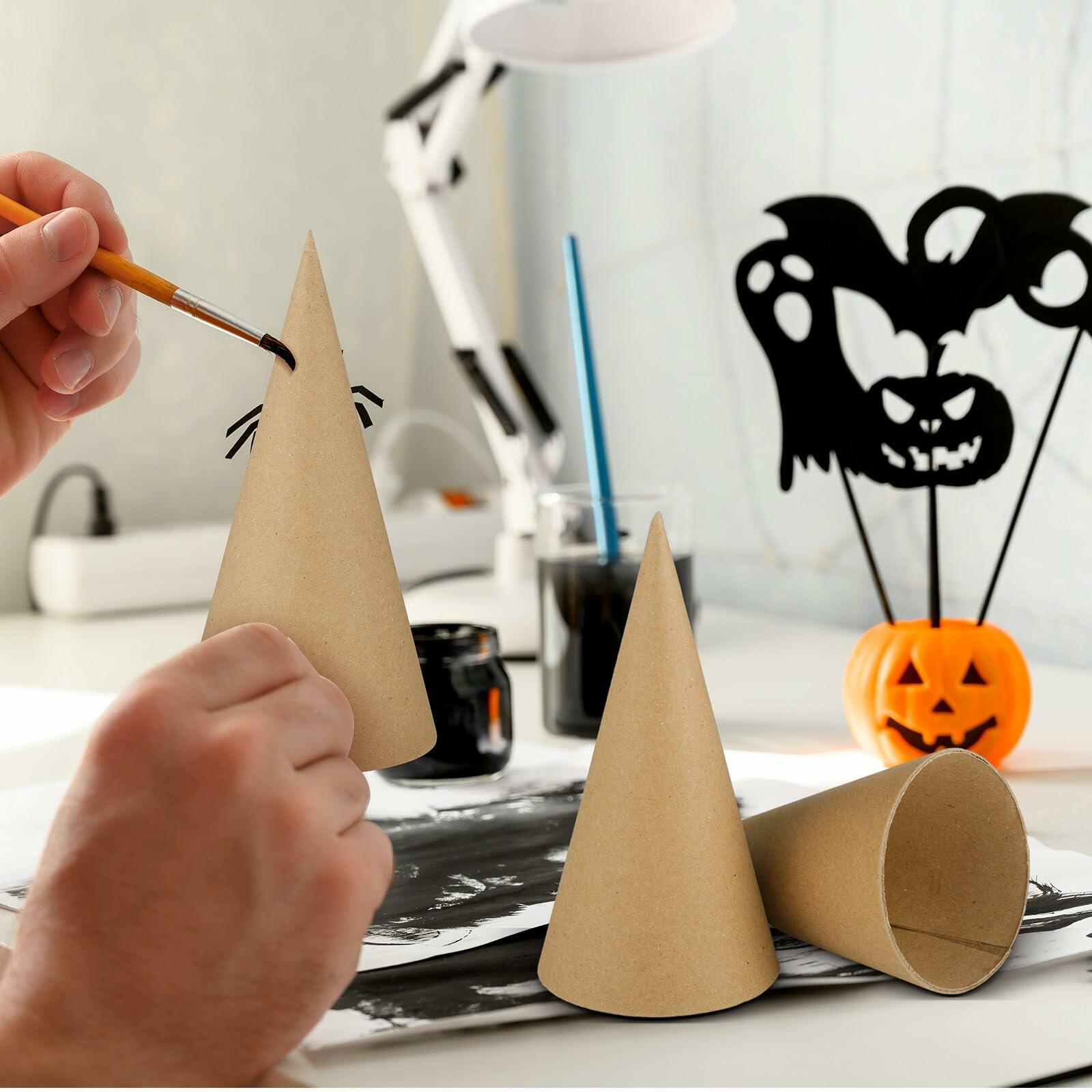 Zhanmai 3 Pc Paper Mache Cones 5.9x2.75in Cardboard Craft DIY Ornament