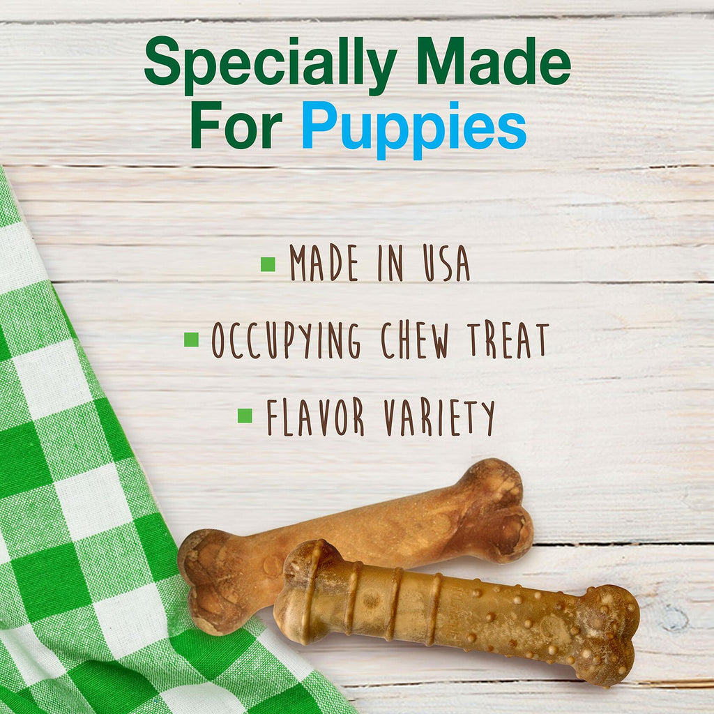 BestBy07/27 Nylabone Healthy Edibles Puppy Chews X-Small 3 Count Roast Beef