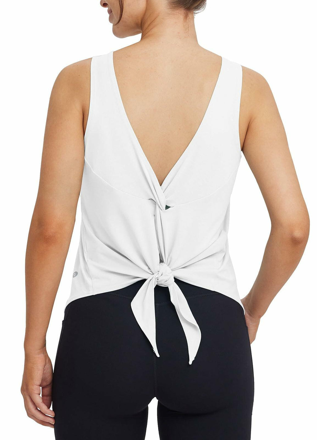 baleaf Women's White Sleeveless Workout Yoga Tank Top Loose Fit Size L