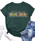 ELDPS Women's Thanksgiving Shirt Casual Fall Top Thankful Tee - Medium