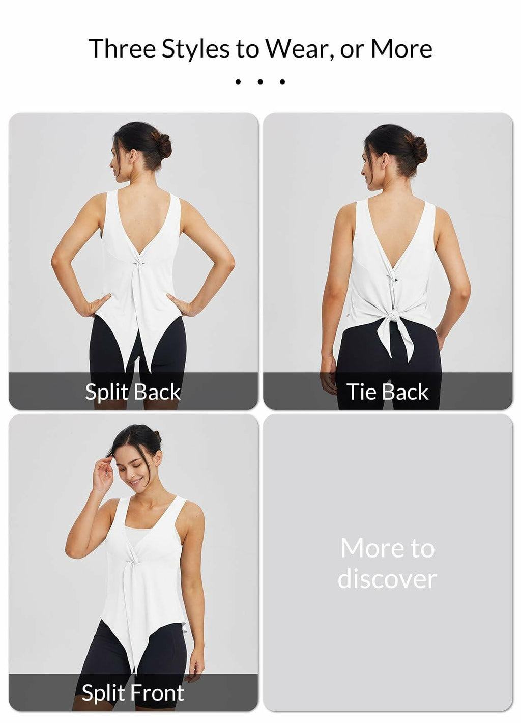 baleaf Women's White Sleeveless Loose Fit Yoga Tank Top Athletic L