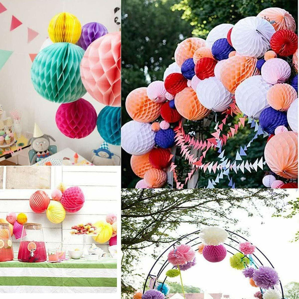 ZGjoy 8pcs 10in Green Paper Diamond Honeycomb Balls Decoration