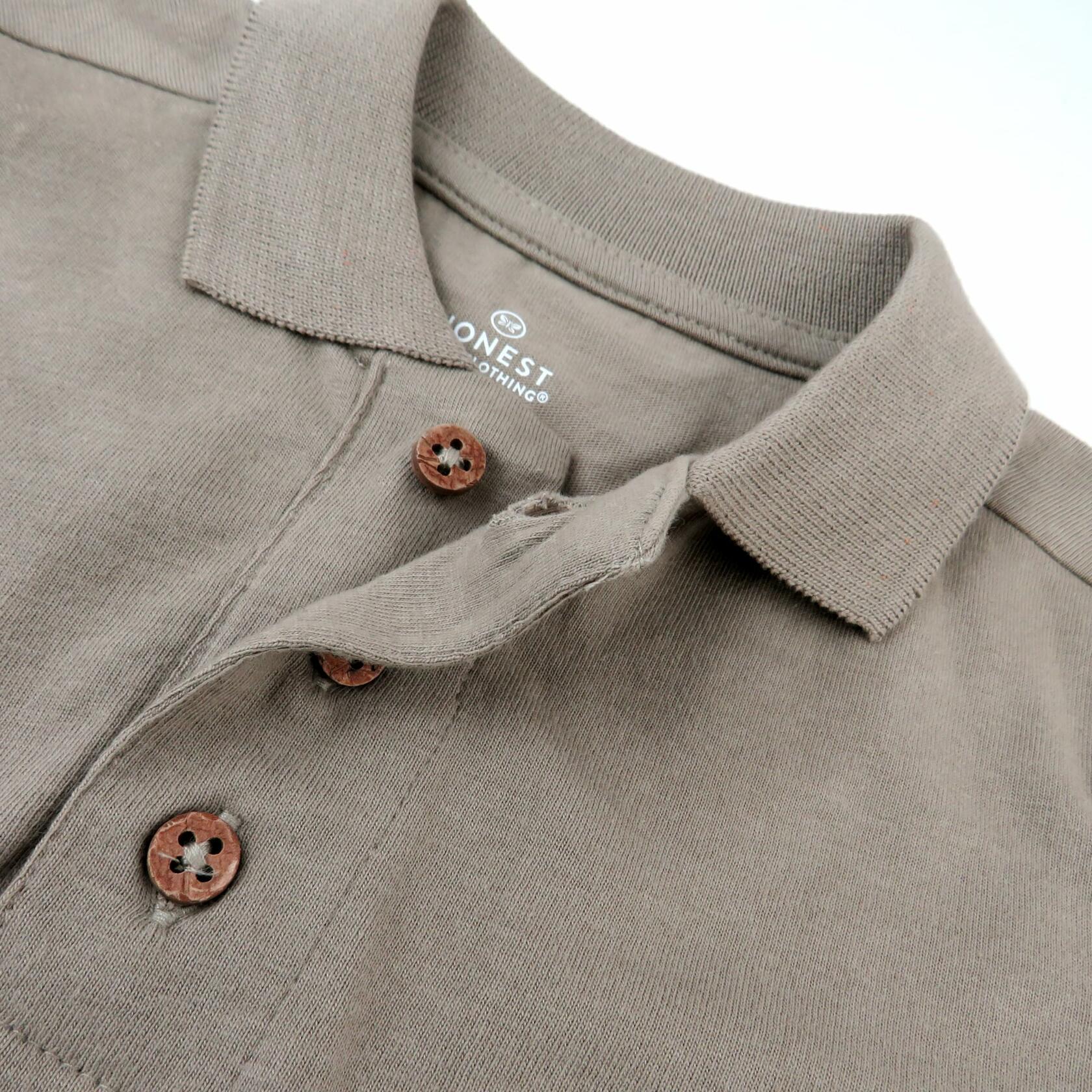 HonestBaby Polo T-Shirt Organic Cotton Infant Unisex Khaki - Size Newborn