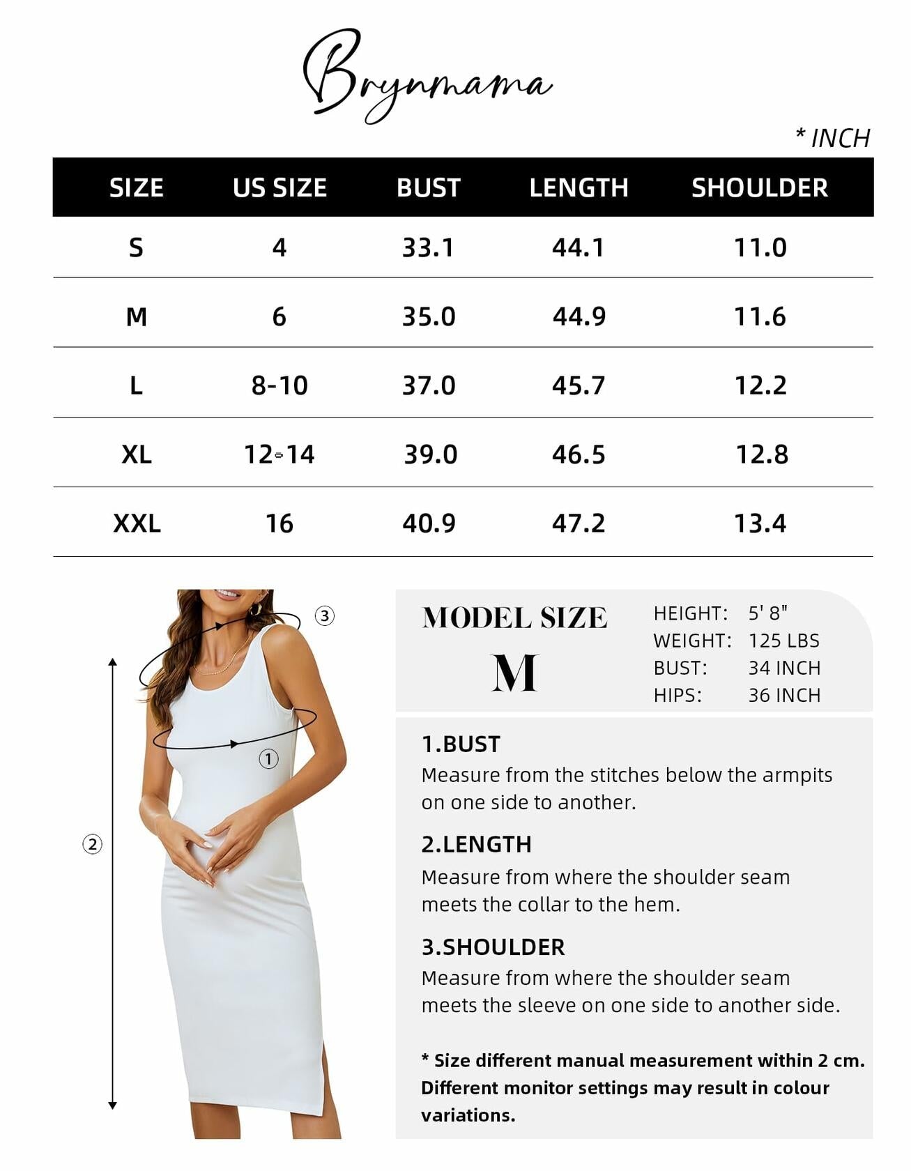 Brynmama 2 Pack Maternity Skirts Black Grey Sleeveless Side Split Midi Size M